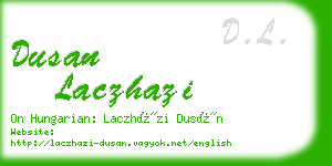 dusan laczhazi business card